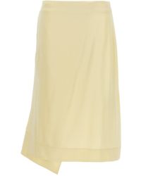 Jil Sander - Satin Skirt With Side Slit - Lyst