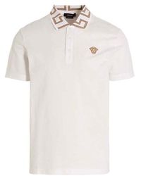 Versace - Greca Polo Bianco-Uomo - Lyst