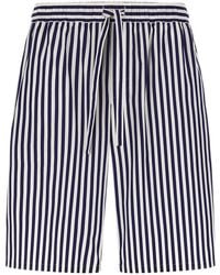 Dolce & Gabbana - Striped Bermuda Shorts With Drawstring Waist - Lyst