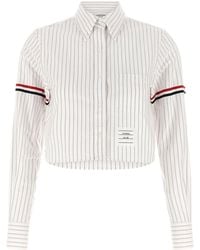 Thom Browne - '4bar' Cropped Shirt - Lyst