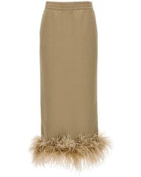 Prada - Feather Midi Skirt - Lyst