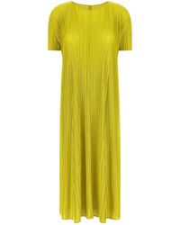Pleats Please Issey Miyake - Polyester Midi Dress - Lyst