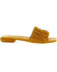 Miu Miu - Matelassã Suede Slides - Lyst