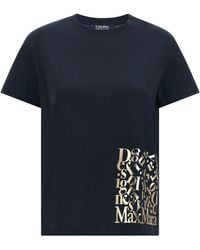 Max Mara - 'S Max Mara Cotton T-Shirt With Foil Print - Lyst