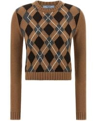 Prada - Argyle Pullover - Lyst