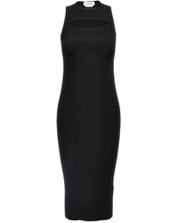 McQueen - Ribbed Knit Midi Dress - Lyst