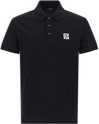 Balmain - Embroidery Polo Shirt - Lyst