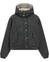 Brunello Cucinelli - 'shiny Zipper Pull' Down Jacket - Lyst