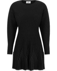 Elisabetta Franchi - Knitted Pleated Dress - Lyst