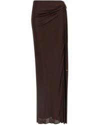 Elisabetta Franchi - Shiny Viscose Skirt - Lyst