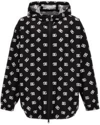 Dolce & Gabbana - Dg Logo Hooded Windbreaker - Lyst