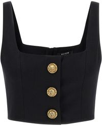 Balmain - Wool Brassiere Top - Lyst