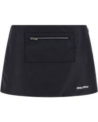 Miu Miu - Nylon And Fleece Skirt - Lyst