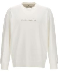 Brunello Cucinelli - Logo Embroidery Sweatshirt - Lyst