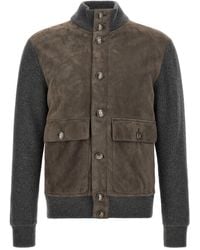 Brunello Cucinelli - Suede And Wool Jacket - Lyst
