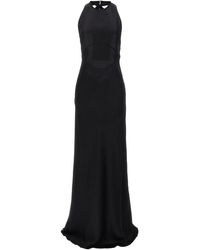 N°21 - Lace Satin Long Dress - Lyst