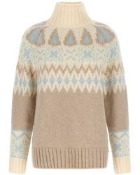 Herno - Wool And Cashmere Sweater With Intarsia - Lyst