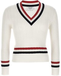 Thom Browne - Rwb Intarsia Sweater - Lyst