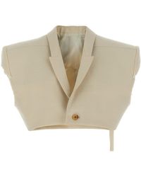 Rick Owens - Cropped Wool Blend Cotton Vest - Lyst