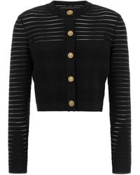 Balmain - Semi-transparent Stripes Cardigan - Lyst