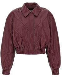 ROTATE BIRGER CHRISTENSEN - Leather Effect Bomber Jacket - Lyst