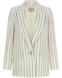 Peserico - Pinstripe Twill Blazer - Lyst