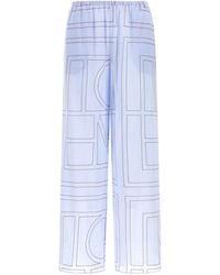 TOTEME - Trousers With Contrast Monogram - Lyst