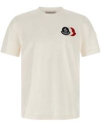 Moncler - T-Shirt Logo Tricolore - Lyst