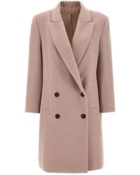 Brunello Cucinelli - Double-Breasted Coat - Lyst