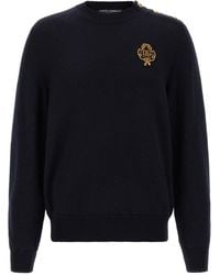 Dolce & Gabbana - Embroidered Coat Of Arms Sweater - Lyst