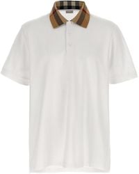 Burberry - Check Collar Polo Shirt - Lyst