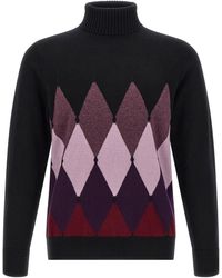 Ballantyne - 'classic Diamond' Intarsia Turtleneck Sweater - Lyst