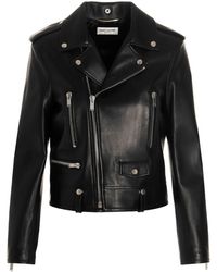 Saint Laurent - Leather Biker Jacket - Lyst