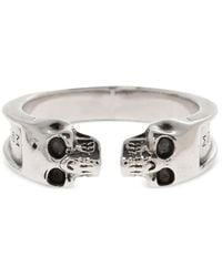 McQueen - Ring "Thin Twin Skull" - Lyst