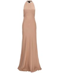 N°21 - Lace Satin Long Dress - Lyst