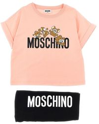 Moschino - T-Shirt Mit Logodruck + Leggings Im Set - Lyst