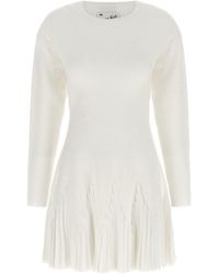Elisabetta Franchi - Knitted Pleated Dress - Lyst