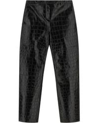 KHAITE - 'Hunter' Croc-Embossed Leather Trousers - Lyst