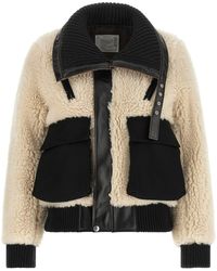 Sacai - Shearling Effect Wool Jacket - Lyst