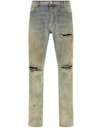 Amiri - Jeans With Ribbed Suede Patches - Lyst
