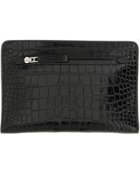 Tom Ford - Croc Print Leather Clutch Bag - Lyst