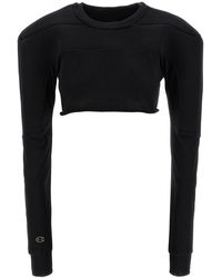 Rick Owens - Cropped Scuba-Insert Sweater - Lyst