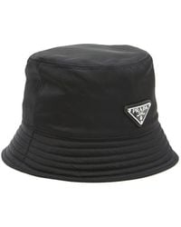 Prada - Triangel-Fischerhut mit Logo - Lyst