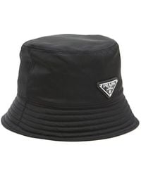 Prada - Logo-Triangle Bucket Hat - Lyst