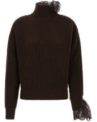 GIUSEPPE DI MORABITO - Ribbed Lace Sweater - Lyst