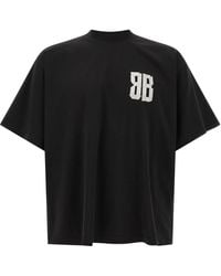 Balenciaga - 'glitter Tape Type' T-shirt - Lyst