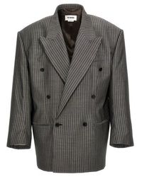 Hed Mayner - Pinstriped Double-breasted Blazer - Lyst