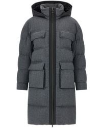 Brunello Cucinelli - 'shiny Zipper Pull' Long Down Jacket - Lyst