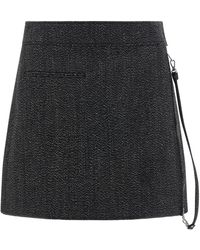 Courreges - 'zipped Caviar Mini' Skirt - Lyst