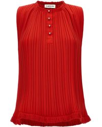Lanvin - Pleated Top Tops - Lyst